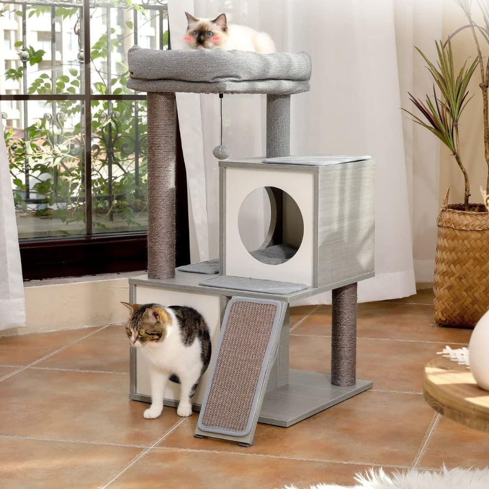 Cat Tree House with Scratching Board