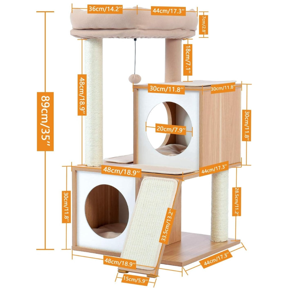 Cat Tree House with Scratching Board